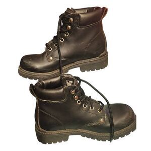 Rugged Outback Mens Work Boots Size 6 Black Waterproof Skid Resistant